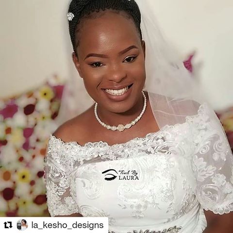 #Repost @la_kesho_designs (@get_repost)
・・・
We met with Karen @thegrandweddingexpokenya back in 2016, and 3 years later she came to us for a wedding gown.  Her wedding gown was very simple and with very beautiful lace. Thank you Karen for holding on to that business card.. Thank you for trusting us with everything.
.
.
.
.
.
Gown and bestmaid dress by #Lakesho
Makeup by @touchbylaura