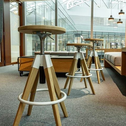 #knowyourfurniture. Project: Tecom Meeting Rooms, Dubai Design Destrict. Arki-Stool joins Arki collection which reviews the industrial look in a functional way. A barstool with bleached or black stained solid oak seat and legs, swivel and with gas lift device to easily changes the height from 650 to 755mm. A steel footrest on the legs creates a nice contrast to the naturalness of the wood.
Arki-Stool by @pedralispa 
#interiordesigner #interiorphotography #interiorstyle #interiorstyling  #stylishhome #modernhome #interiordesigners #furnituredesign #furniturephotography #picoftheday #instadaily #photooftheday #design #style #elegant #furniture #interior #instagood #chairdesign #design #office #business #chair