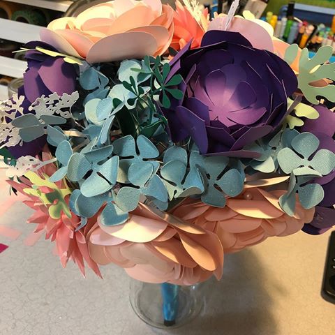 This beauty took me over 8 hours.  As long as it doesn’t fall apart it will be worth it.  Only a few burns, but I’ve learned a lot!! #cricut #cricutmade #paperflowers #cricutexploreair #handmade