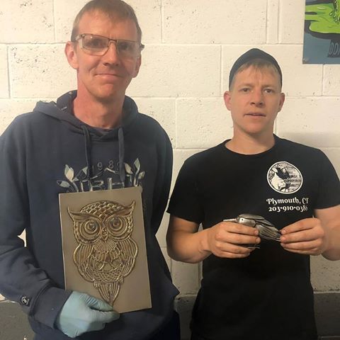 I had an amazing day last Friday learning Tig techniques from @j3weld_fab & helped him make a cutlery bird for his Mum ♥ He also gave me one of his fantastic Owl creations & a care package 😁 Can't thank David enough for his tutoring & top banter 👍 #olsenmetalart #benchmarkabrasives #arcforceone #makers #owlsofinstagram #bird #birdsofinsta #owlart #cutlerybirds #madeinyorkshire #welding #tig #stainlesssteelart #friendship #inspiration #weldlife #amazing #work #optrel #esab #marcristuk #weldingart #cutleryart