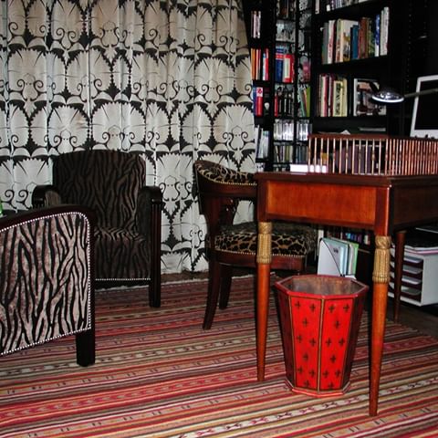 Rideaux lampas oeillet turque et fauteuil années 30