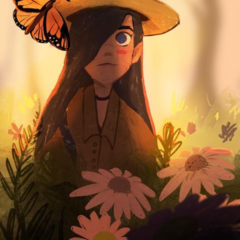Hello friends! Here’s a fun little drawing I did today! I loved playing with all the warm colors and all that jazz. Hope you had a good Monday! #visdev #procreate #digitalart #animation #womeninanimation #nature #fall #butterfly