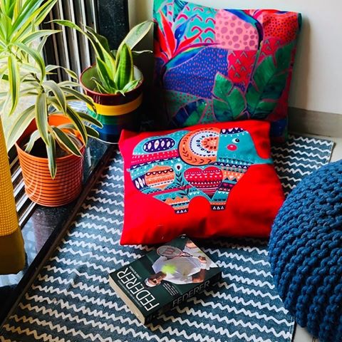 Less House , More Home .
.
.
 Summer Cushions To Beautify Any Corner. Buy them in  bright , happy colours & make your home come alive. .
Link in bio .
.
10% OFF . Use code SPRING .
.
.
#mumbai #indiansummer #homedecor #prettycorners #home #homedecorindia #myhomevibes #rainforest #indianelephant #housewarminggift #miradorlife #style #cushioncovers #cushion #desidecor #readingnook #apartmenttherapy #mydesiswag #brightspaceswelove #homestyle #cushions #lifestyle #homedecorinspo #homeswethome #rogerfederer #rf #federer #photooftheday #bangalore #decorinspo