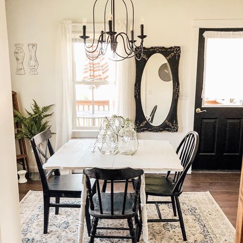 So I did yet another switcheroo! I took my large ikea dining table and moved it out onto the porch so I could have this deliciously chippy white table my mom gifted me inside! I have a very small and odd dinning room so this little table fits the space a lot better. Anyone else a fan of chippy? 😍😍
.
.
.
.
.
#interior123 #interiordetails
#interiorforinspo #interiorlovers #topstylefiles #smallspacesquad #interiorstylist
#homedecorideas  #ihavethisthingwithcolour #myhomevibe
#eclecticdecor #housegoals #interior_and_living #dailydecordose
#pocketofmyhome #farmhouse #cottagestyle  #instahome #finditstyleit #currentdesinsituation #wisconsin #oldhouselove #homedecoration #homestyle #interior4all  #ind42519c #ind42519s