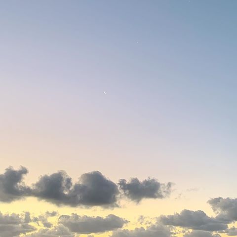 At dawn. Just before the sun comes out when you can still see the moon and a few stars.
.
.
 #holiday #vacation #vacationmode #happyholidays #vacay #palmtrees #blueskies #traveltheworld #travel #travelblogger #travelphotography #travelgram #travelersnotebook #travelogue #cruiseholidays #carribean #familytrip #inthemiddleofnowhere #offline