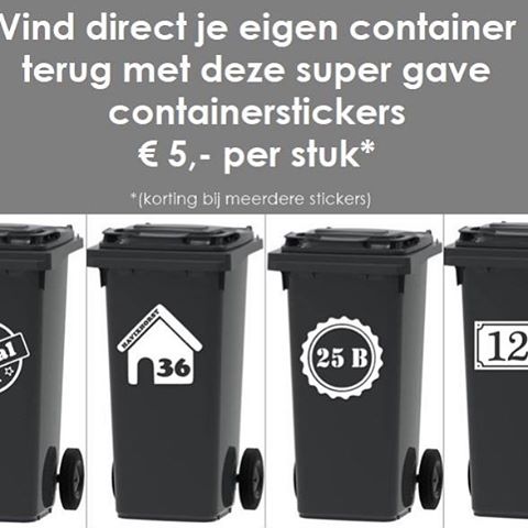Deze leuke container/kliko stickers zijn nu te bestellen in mijn webshop www.studio36-gifts.nl. Nooit meer op zoek naar je kliko en zo maak je dat lelijke ding iets minder lelijk 😉
#container #kliko #stickers #tuin #interieurinspiratie #garden #wonen #sfeervolwonen #interieur #creatief