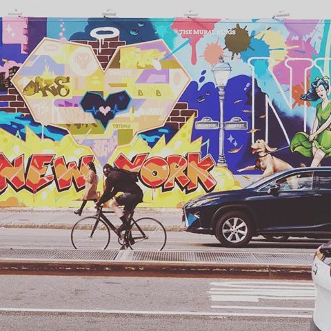 Houston street (Not pronounced like the Texan city. Don’t you dare😳) #mural #nyc #eastvillage #art #streetart