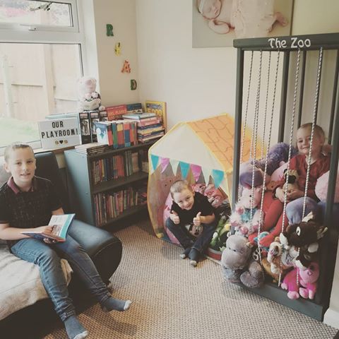Our 3 little Monkeys and their zoo 😂💙💚💜
.
.
.
.
.
.
.
.
.
.
.
.
.
.
#playroom #playroomideas #playroomdecorinspo #thezoo #teddybearzoo #teddybear #readingcorner #kidsreading #bookstagram #peppapigshouse #beanbags #greydecor #familyof5 #mylittlemonkeys #thegoodys #mummyof3 #smartboys #princessellie #threepeasinapod #animallovers #familysunday