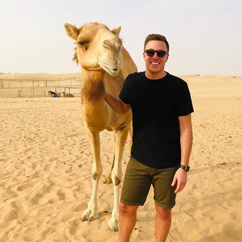 Me and Humphrey 🐪
.
.
.
.
.
#instatravel #travelgram #travelgrams #tourism #backpack #vacation #wherenext #travelblogger #travelphotography #newplaces #expat #wanderlust #friends #culture #view #travelbug #traveler #memories #vacation #featureme #doyoutravel #travelmore #amazing #fun #sand #desert #desertsafari #UAE #traveltheworld #camel
